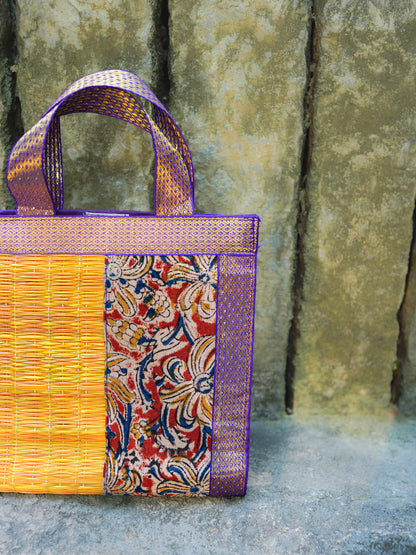 Kalamkari Korai Handbag - 8X8 inch - WBG2021