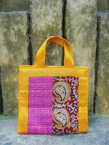 Kalamkari Korai Handbag - 8X8 inch - WBG2021