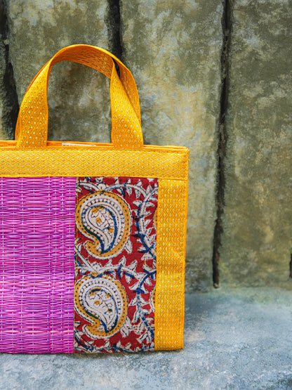 Kalamkari Korai Handbag - 8X8 inch - WBG2021