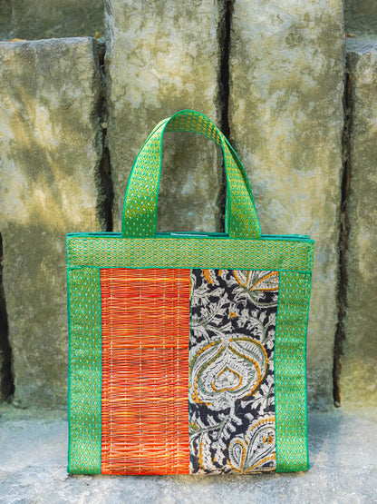 Kalamkari Korai Handbag - 8X8 inch - WBG2021