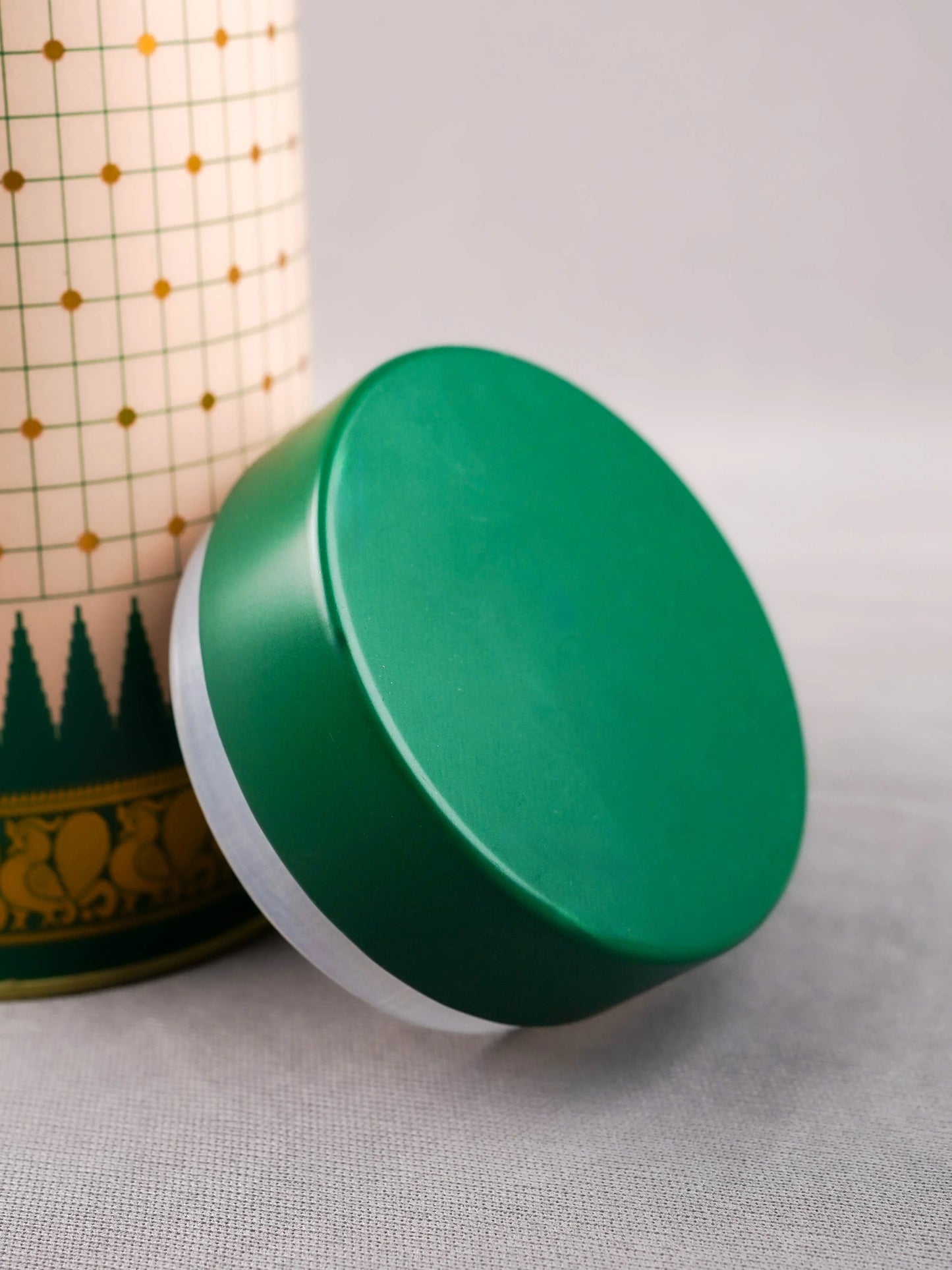 Kanchipuram Temple Border with Checks Tin Jar - 6 inch - WBG2077