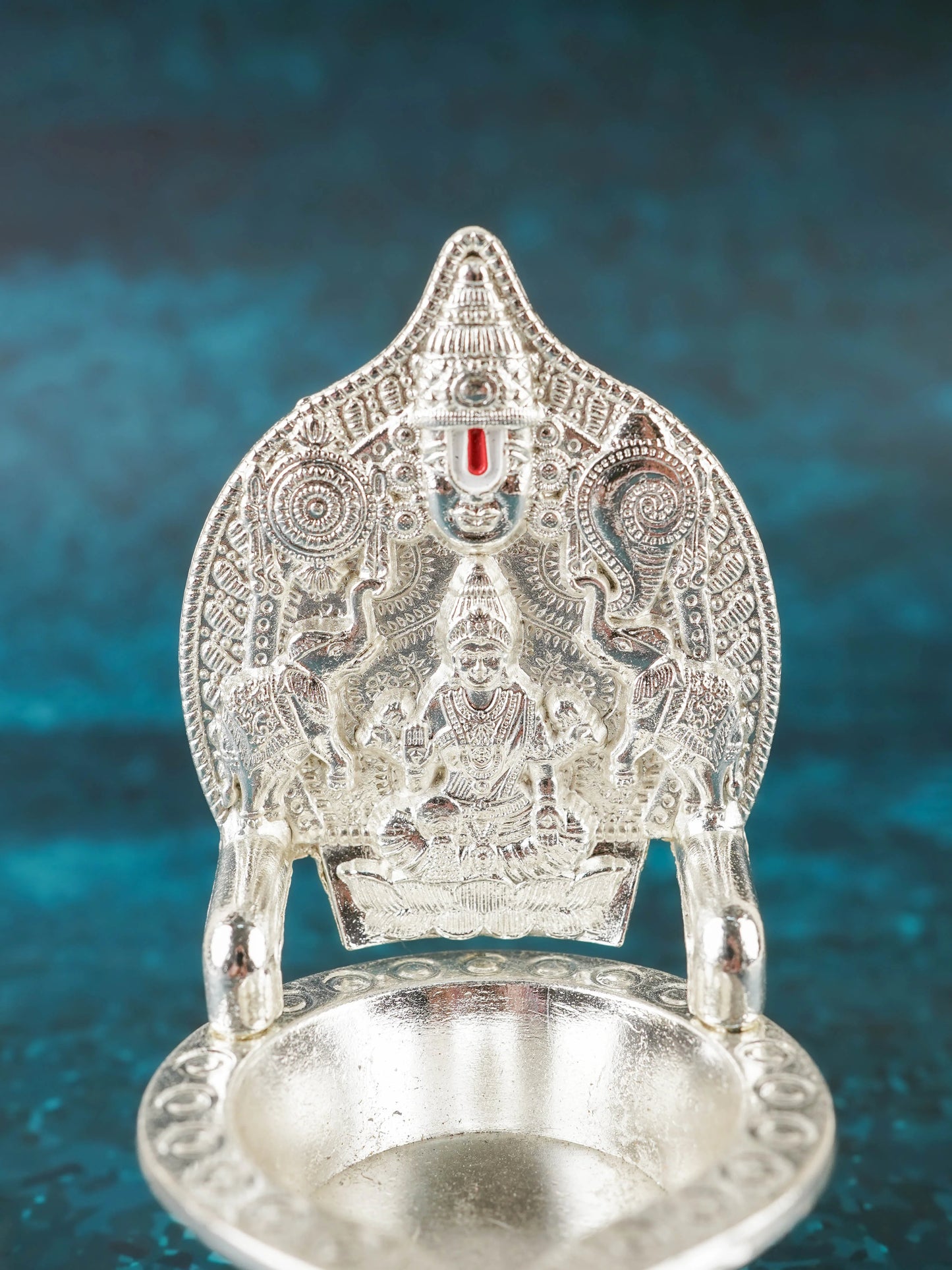 Zinc Alloy Tirupathi Balji with Gajalakshmi Vilakku - 4 inch - WBG2122-1