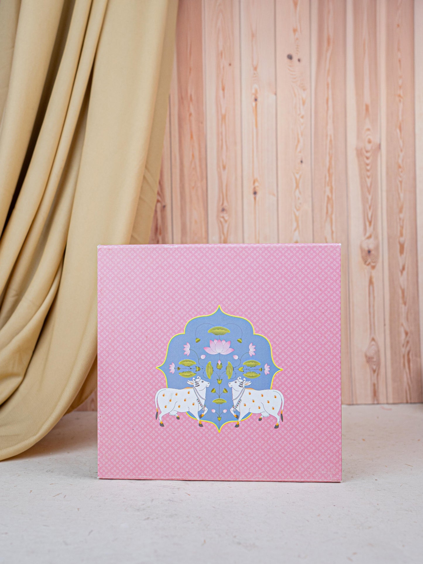 Deepavali: Gift Box with Tin Jar, Ganesha Manjal-Kumkum Holder, T-Light Holder & Thoran - WDC0012