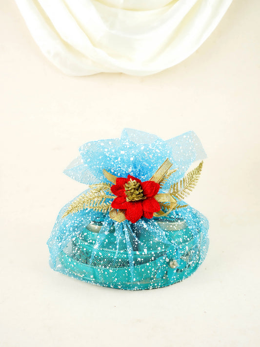 Deepavali: Trousseau Packing Metal Tray with 3 Dry Fruit Jar & Dry Fruits - WDC0029