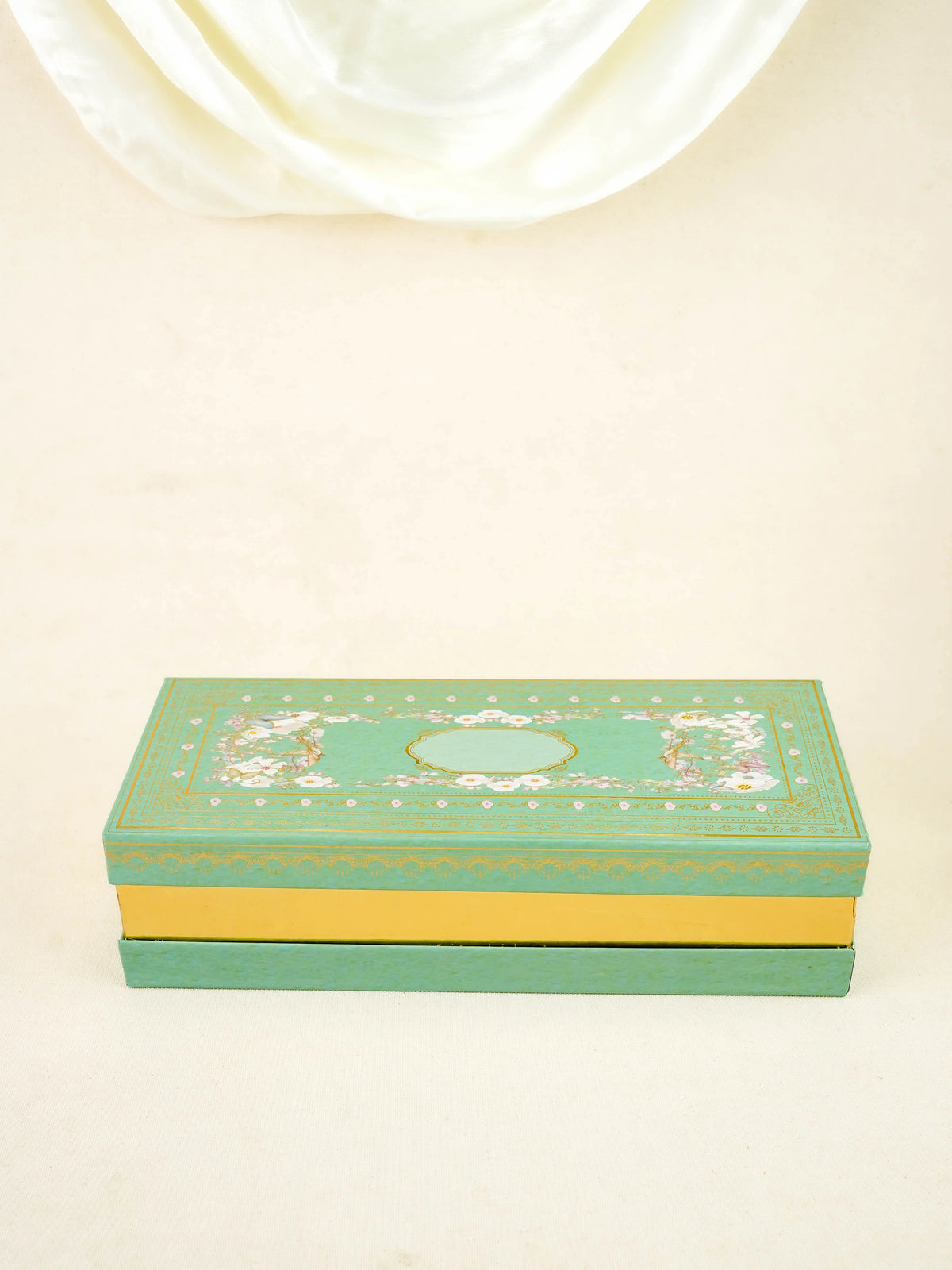 Deepavali: Box with Brass Coffee Dabara Set & Peacock Diya - WDC0031