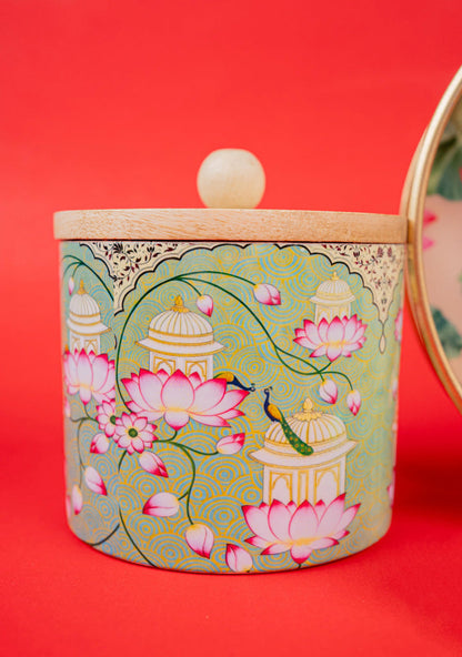 Deepavali: Pichwai Tray with Diya & Pichwai Jar - WDC0004