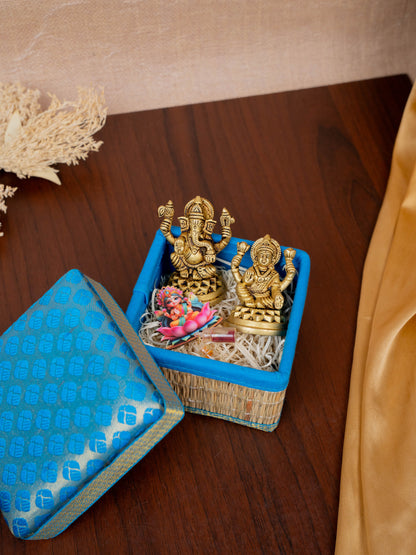 Deepavali: Korai Box with Lakshmi Ganesha Idol & Manjal Kumkum - WDC0007