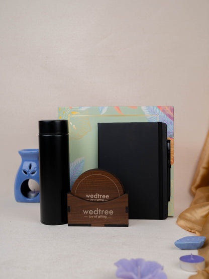 Deepavali: Mudivili Box with Flask & Diary with Pen Set & Tea Coaster - WDC0008