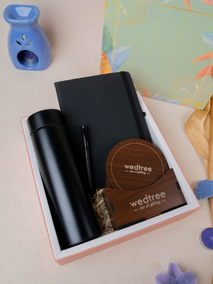 Deepavali: Mudivili Box with Flask & Diary with Pen Set & Tea Coaster - WDC0008
