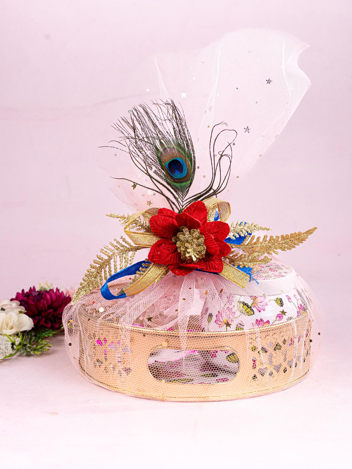 Navratri Combo: Metal Tray Set with Trousseau Packing - WGC0075
