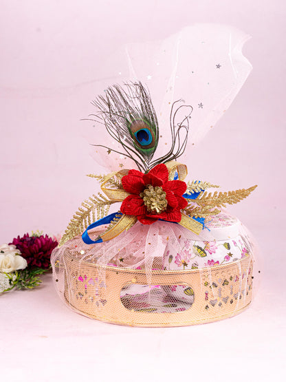 Navratri Combo: Metal Tray Set with Trousseau Packing - WGC0075