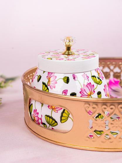 Navratri Combo: Metal Tray Set with Trousseau Packing - WGC0075