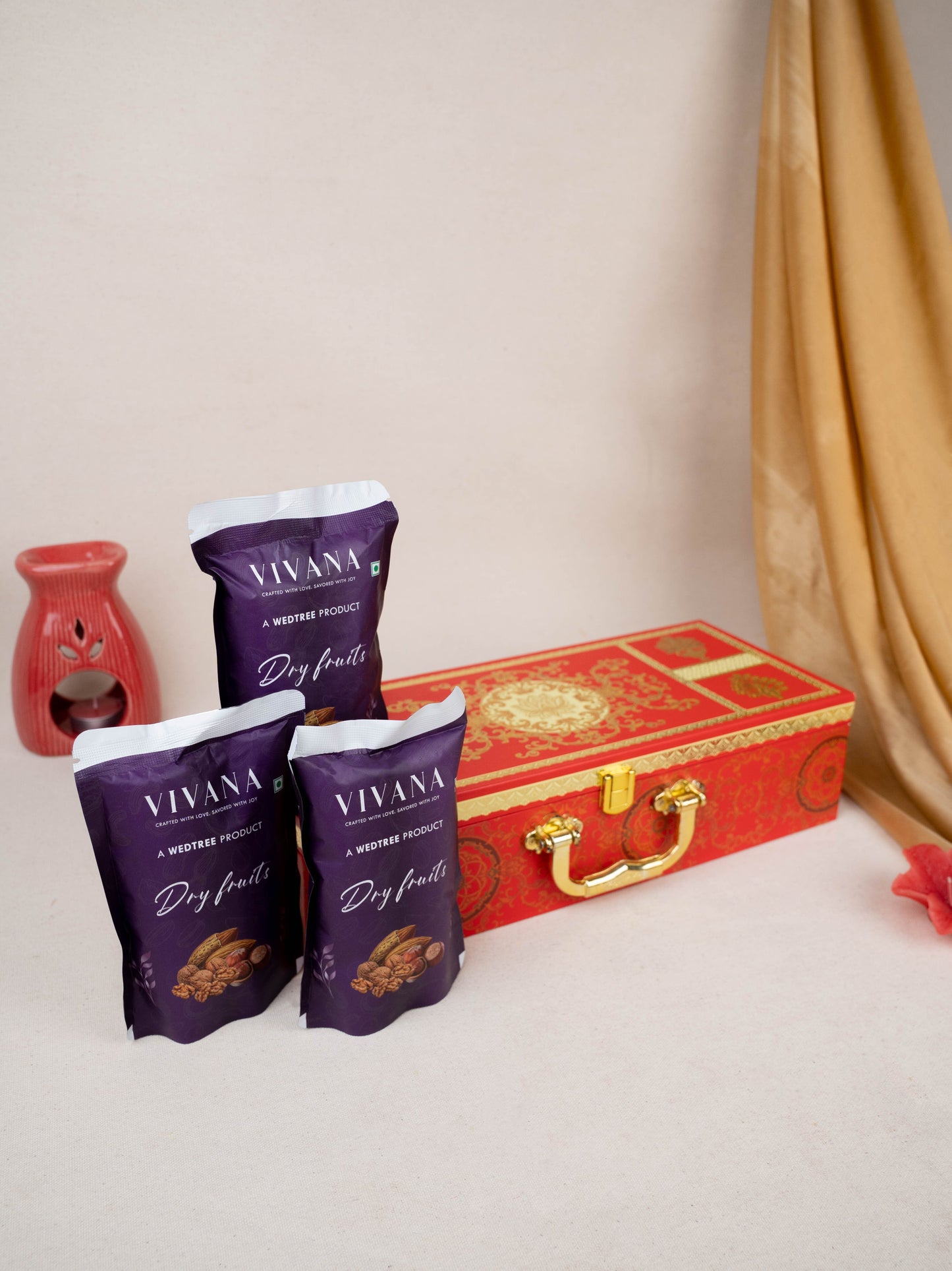 Deepavali: Dry Fruit Box with Dry Fruits - Pack of 3 - WGC0076
