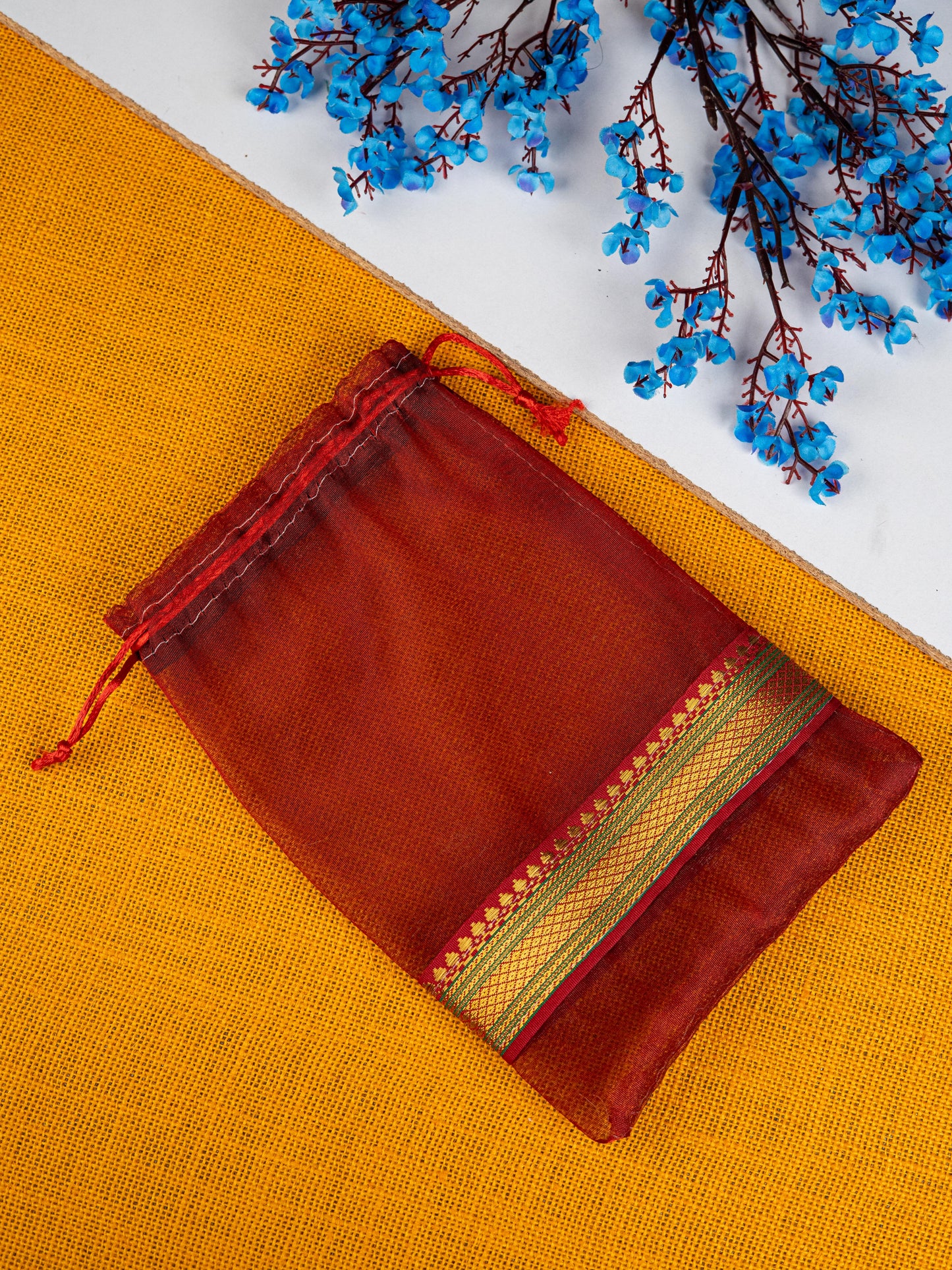 Navratri Combo: String Bag with Madhubani Tin, Blouse Bit & Haldi kumkum Bangles - WGC0079