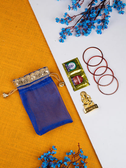 Navratri Combo: String Bag, Murti Ganesha with Manjal Kumkum Bangles - WGC0083
