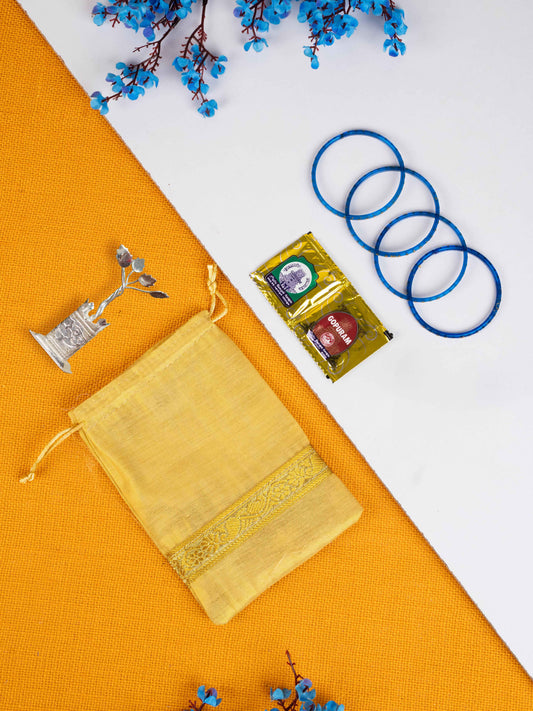 Navratri Combo: String Bag with Tulasi Maadam & Haldi Kumkum Bangles - WGC0086