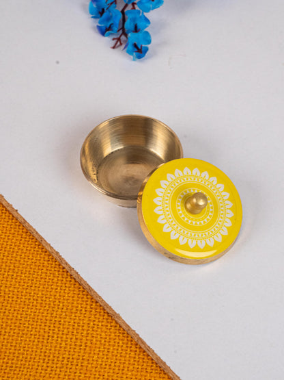 Navratri Combo: Potli Bag with Lakshmi Design, Brass Dibbi & Lakshmi Haldi Kumkum - WGC0088