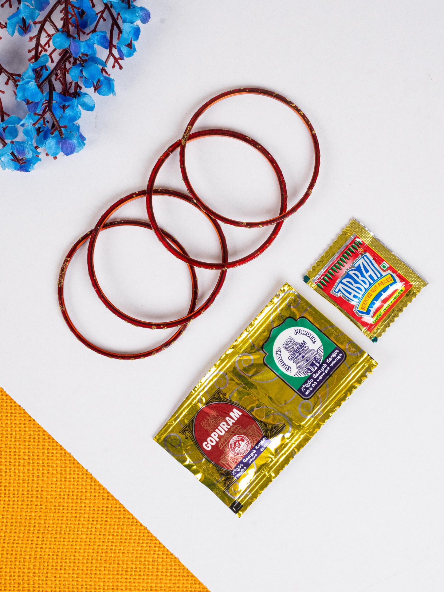 Navratri Combo: Non Woven Jute Bag with Bangle Box & Manjal Kumkum - WGC0089