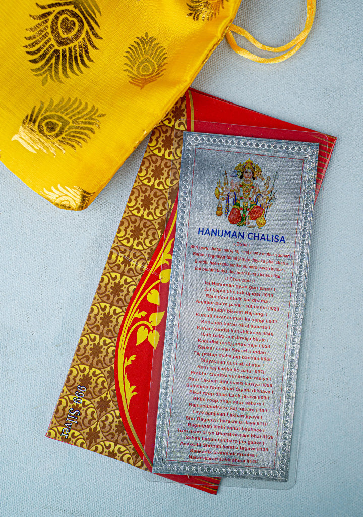 Navaratri Combo - Potli Bag with Hanuman Chalisa Shloka Card & Manjal Kumkum Bangle - WGC0090