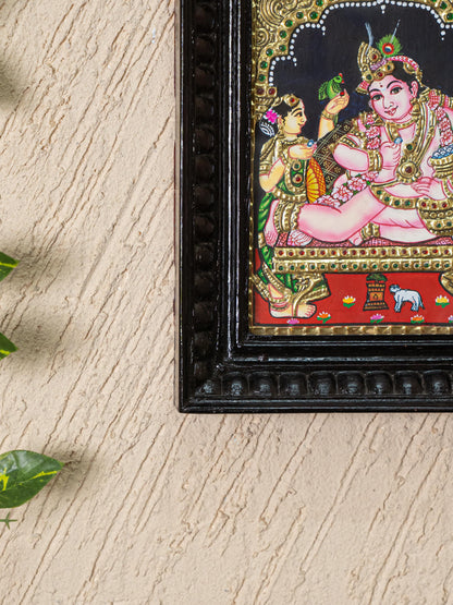 Tanjore Painting - Vithoba Krishna - Flat (Gold Foil) - 8x6 inch  - WL0939