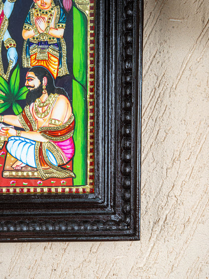 Tanjore Painting - Satyanarayana - Flat (Gold Foil) - 15x12inch  - WL1720