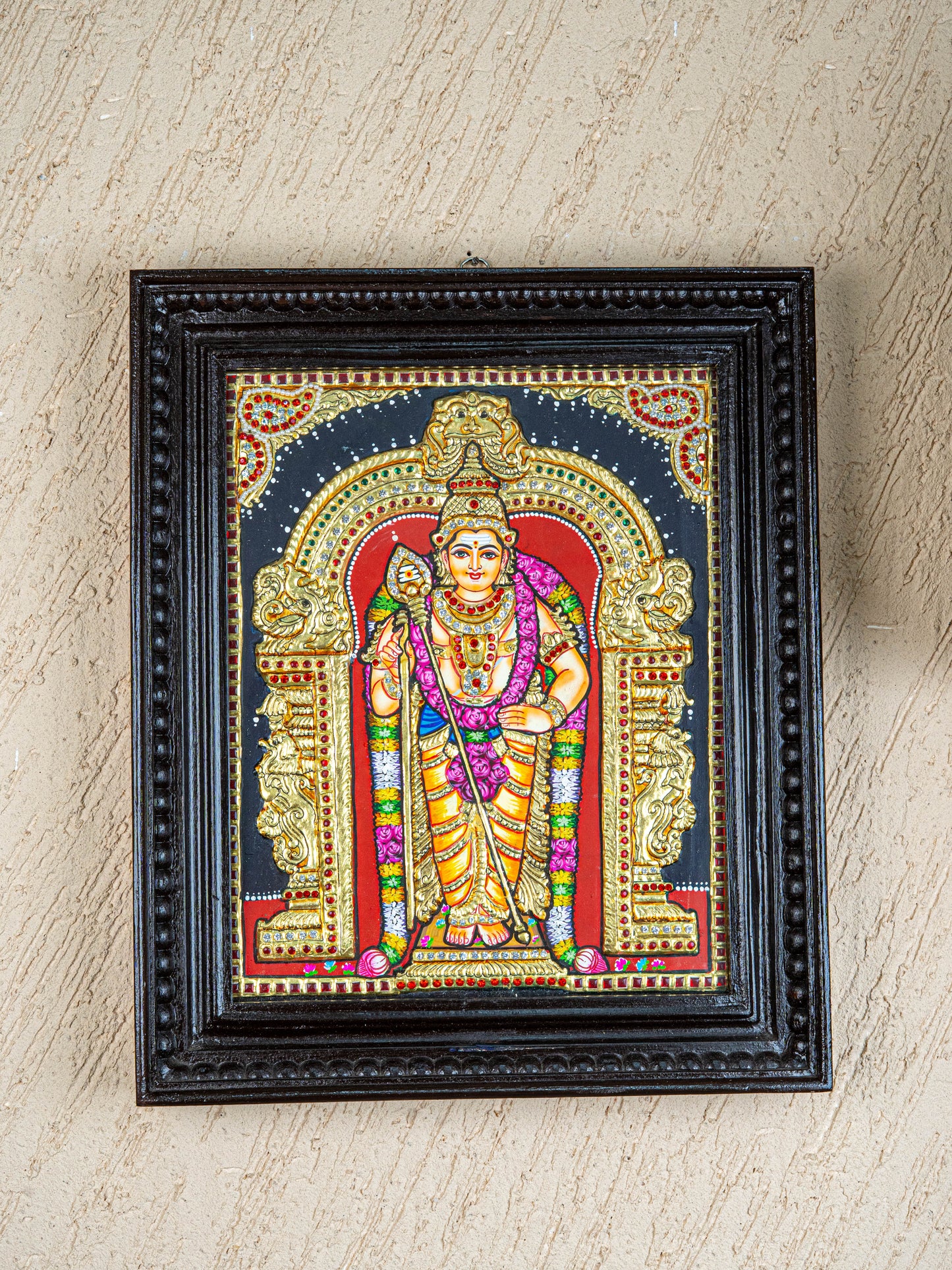 Tanjore Painting - Murugan - Semi Embossed - 15x12 inch - WL1941