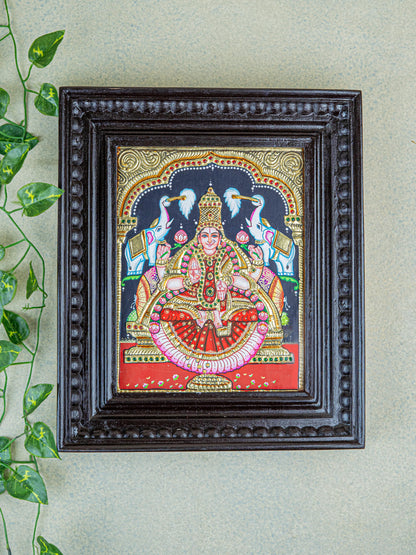 Tanjore Painting - Gajalakshmi - Flat (Gold Foil) - 10x8 inch - WL2054