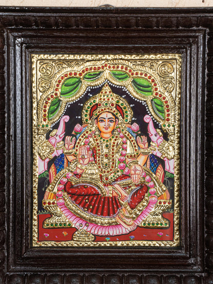 Tanjore Painting - Gajalakshmi - Flat (Gold Foil) - 10x8 inch - WL2054
