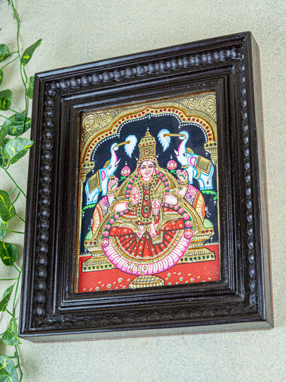 Tanjore Painting - Gajalakshmi - Flat (Gold Foil) - 10x8 inch - WL2054