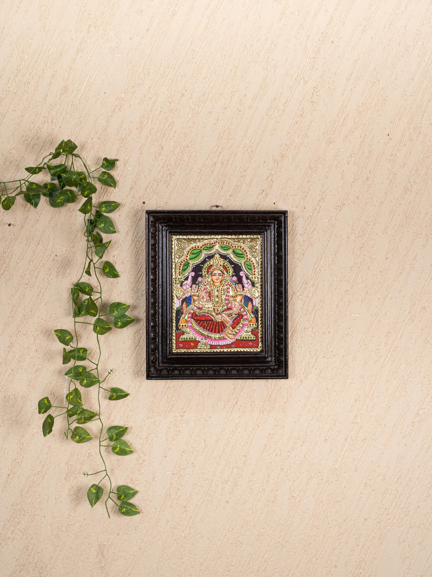 Tanjore Painting - Gajalakshmi - Flat (Gold Foil) - 10x8 inch - WL2054