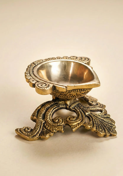 Brass Decorative Diya - Antique - WL2095-2