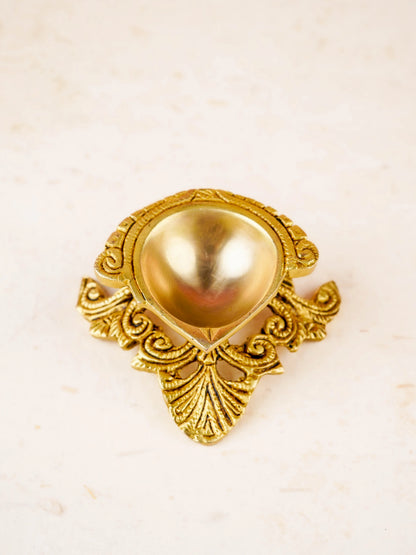 Brass Decorative Diya - Gold Finish - WL2095-1