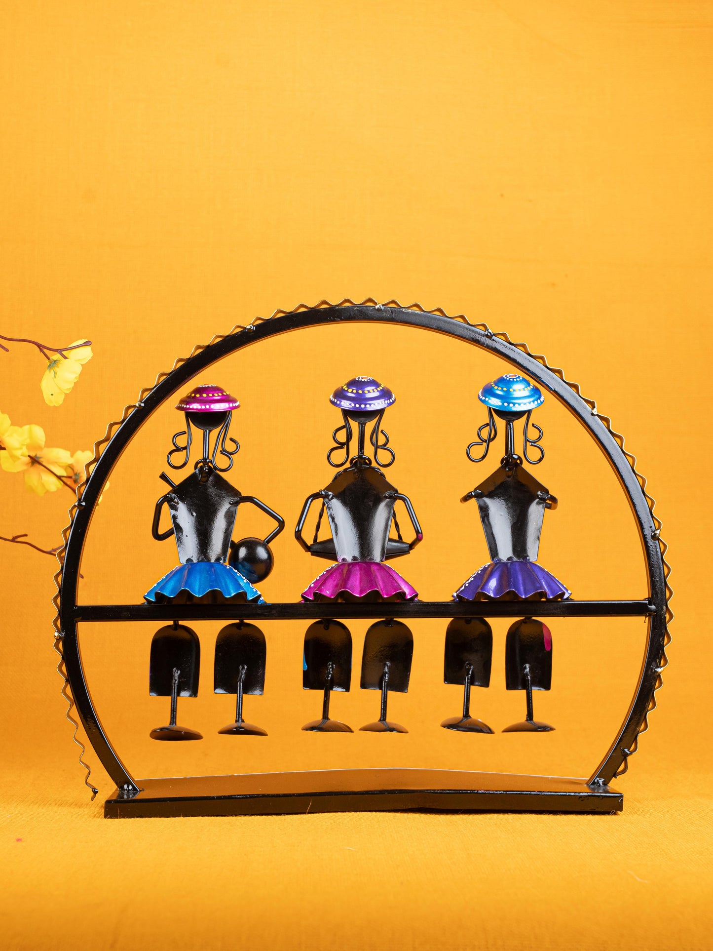 Metal Handpainted Musician Dolls on Swing  - WL2590