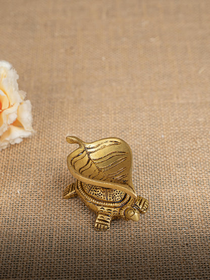 Brass Tortoise Leaf Shape Diya - WL2787