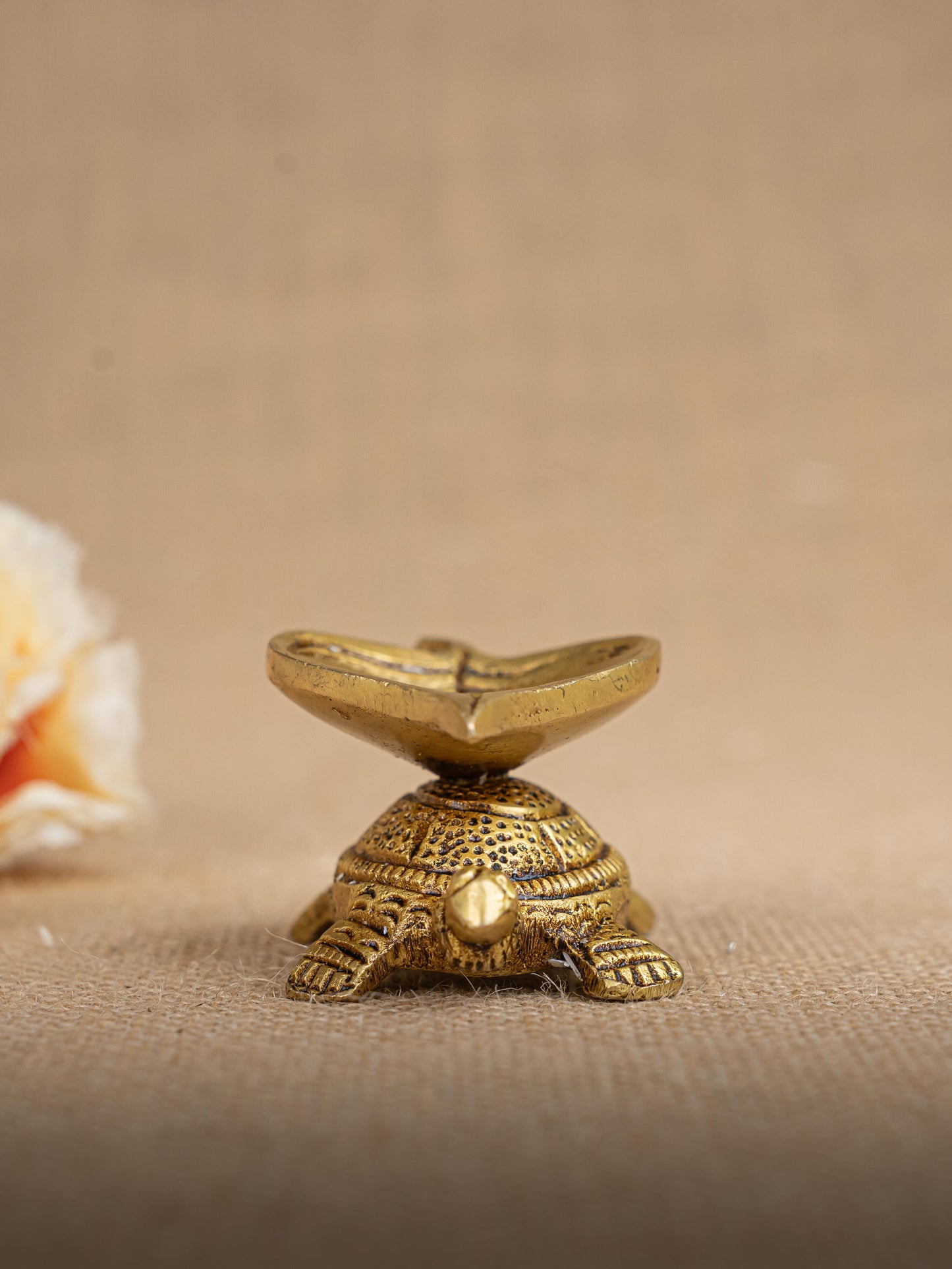 Brass Tortoise Leaf Shape Diya - WL2787