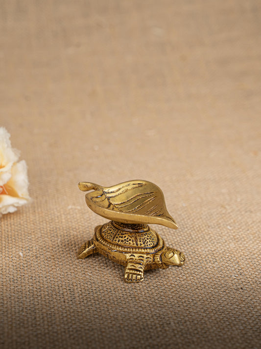Brass Tortoise Leaf Shape Diya - WL2787