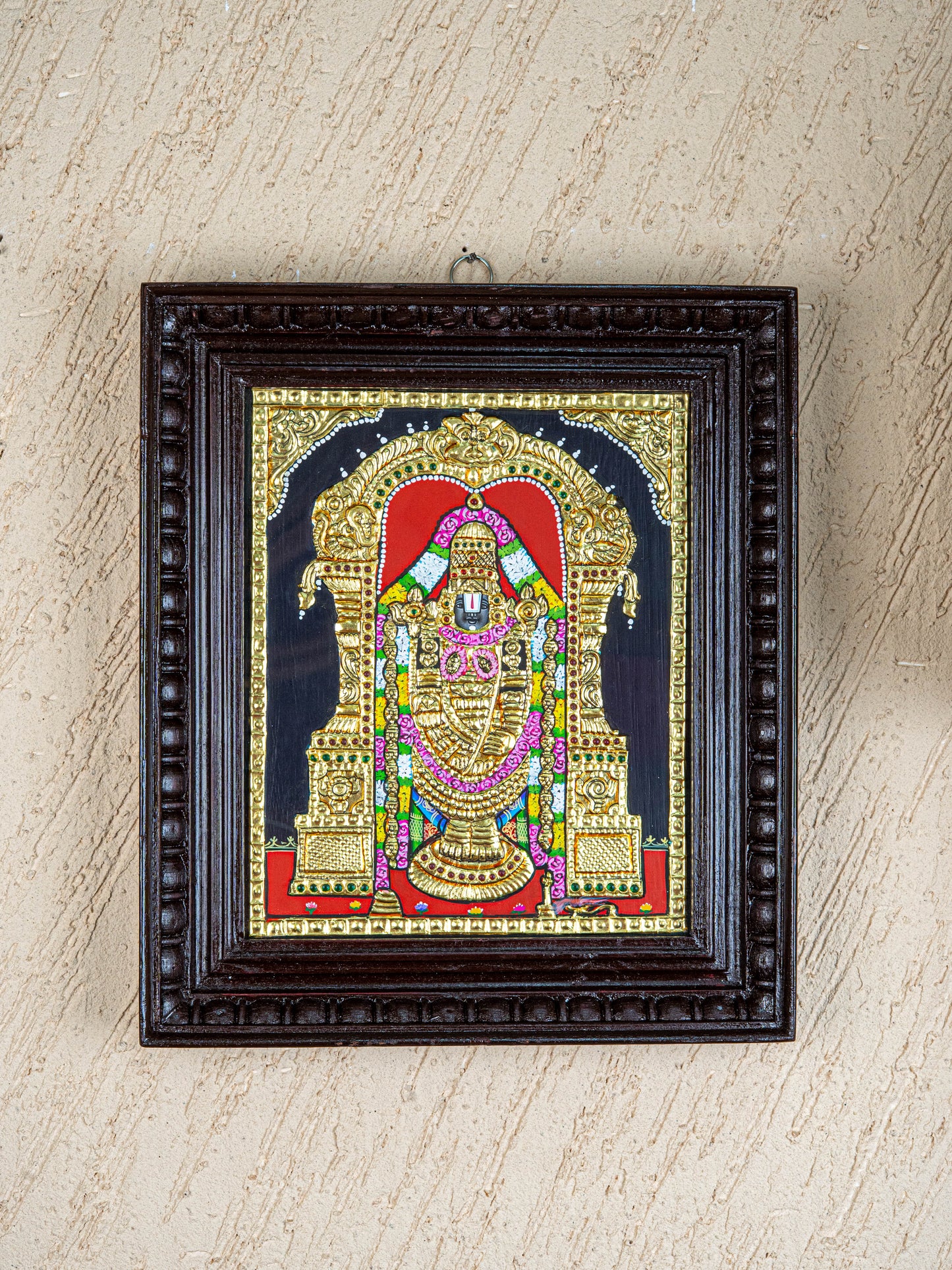 Tanjore Painting - Tirupathi Balaji - Flat (Gold Foil) - 12x10 inch - WL3001