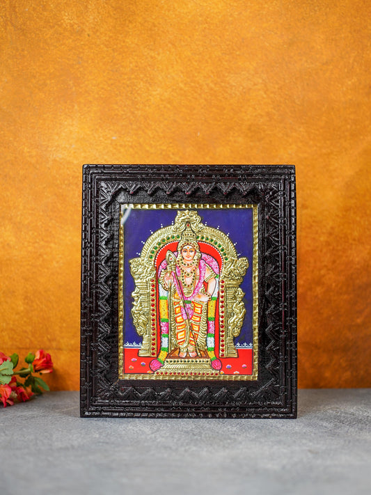 Tanjore Painting - Murugan - Flat (Gold Foil) - 10x8 inch - WL3500