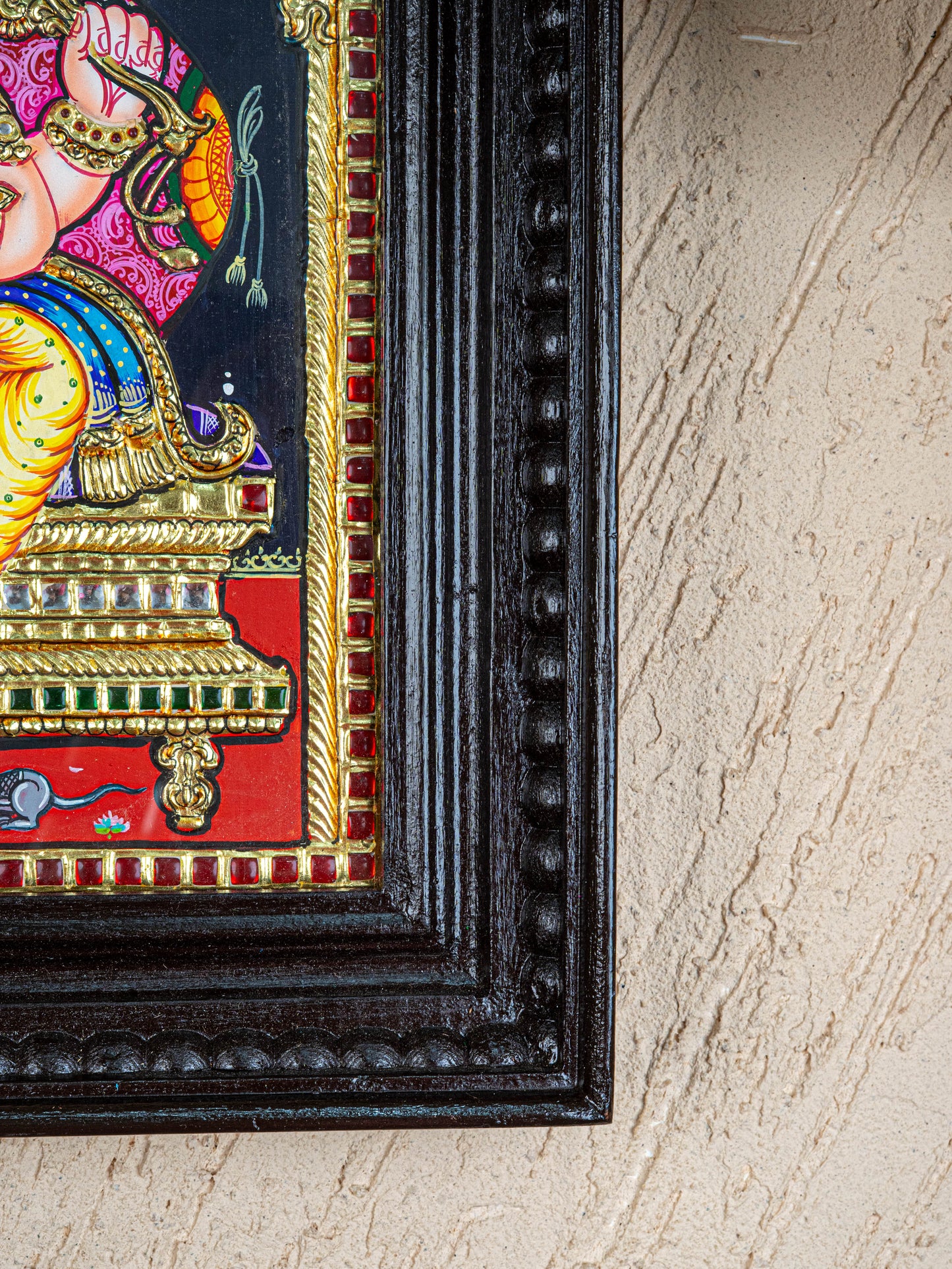 Tanjore Painting - Ganesha - Flat (Gold Foil) - 15x12 inch - WL4079