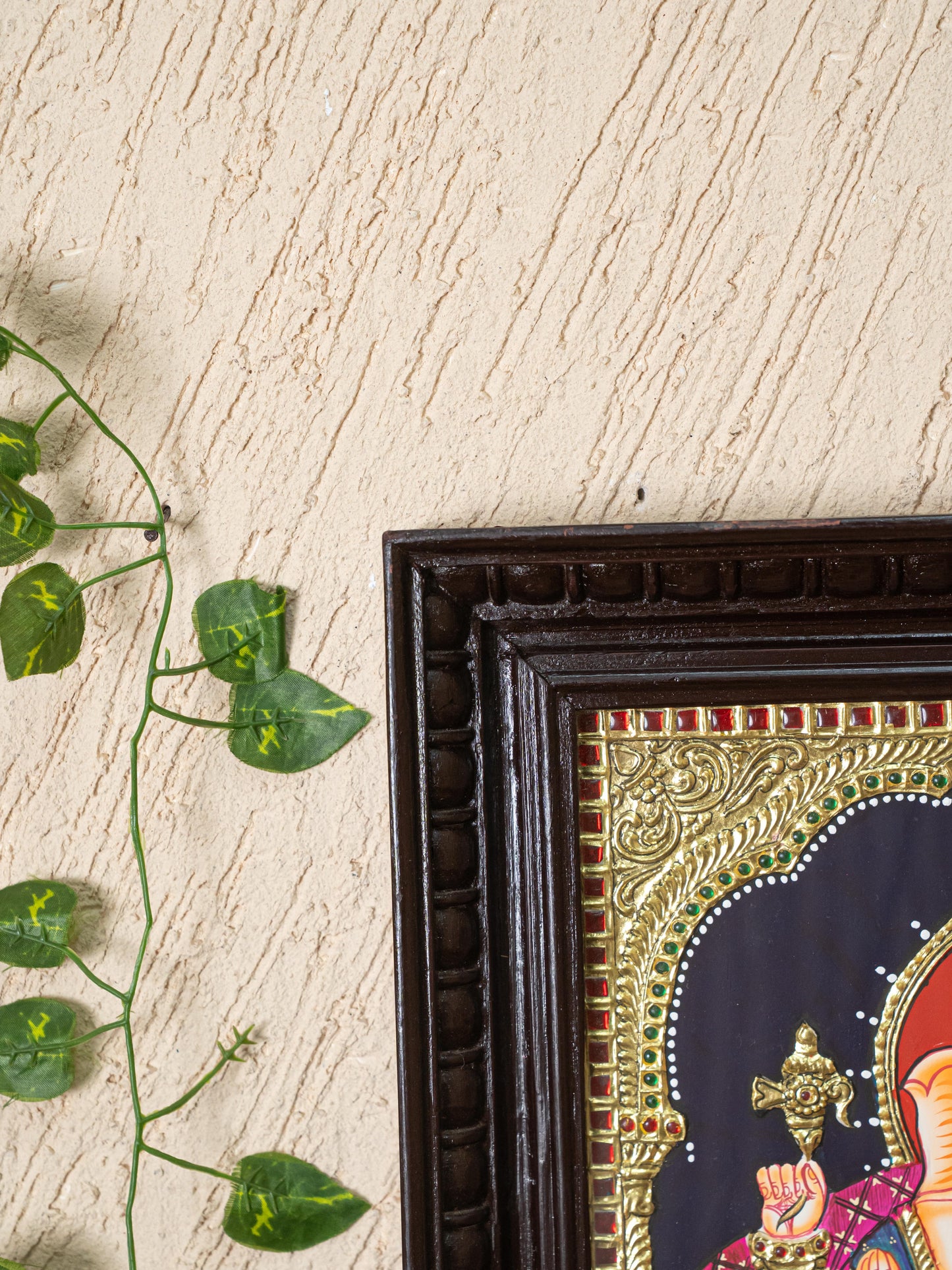 Tanjore Painting - Ganesha - Flat (Gold Foil) - 15x12 inch - WL4079