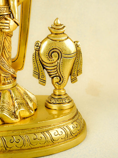 Brass Tirupati Balaji With Shank, Chakra & Nama - WL4365