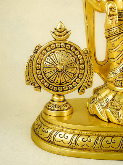 Brass Tirupati Balaji With Shank, Chakra & Nama - WL4365