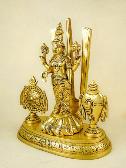 Brass Tirupati Balaji With Shank, Chakra & Nama - WL4365