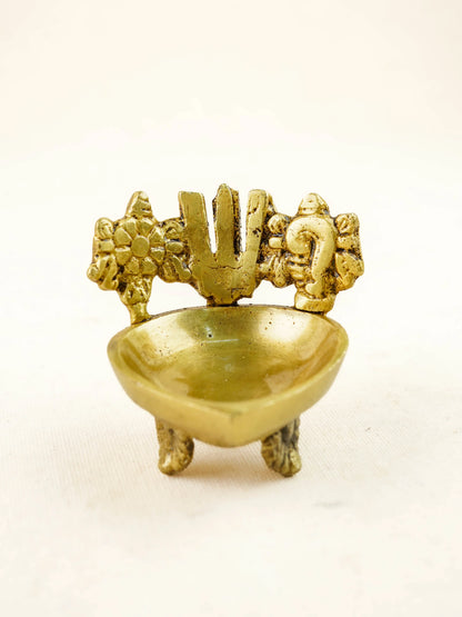 Brass Shank Chakra Nama Diya - WL4440-1
