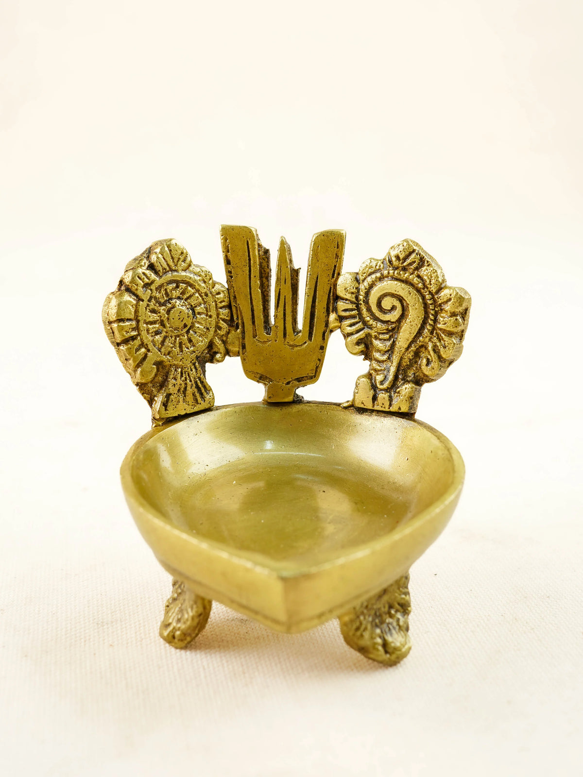 Brass Shank Chakra Nama Diya - WL4440-2
