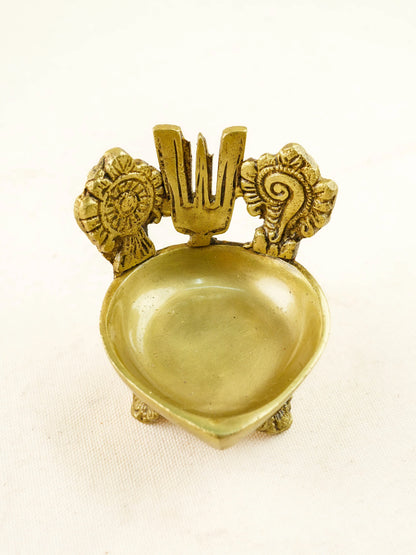 Brass Shank Chakra Nama Diya - WL4440-2