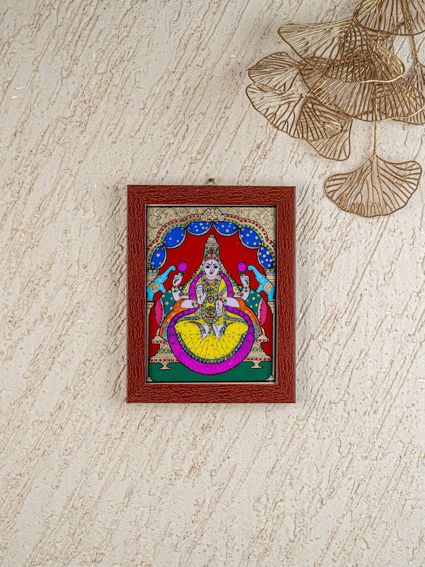 Gajalakshmi Glass Reverse Painting Frame - 8 x 6 inch - WL4560-2