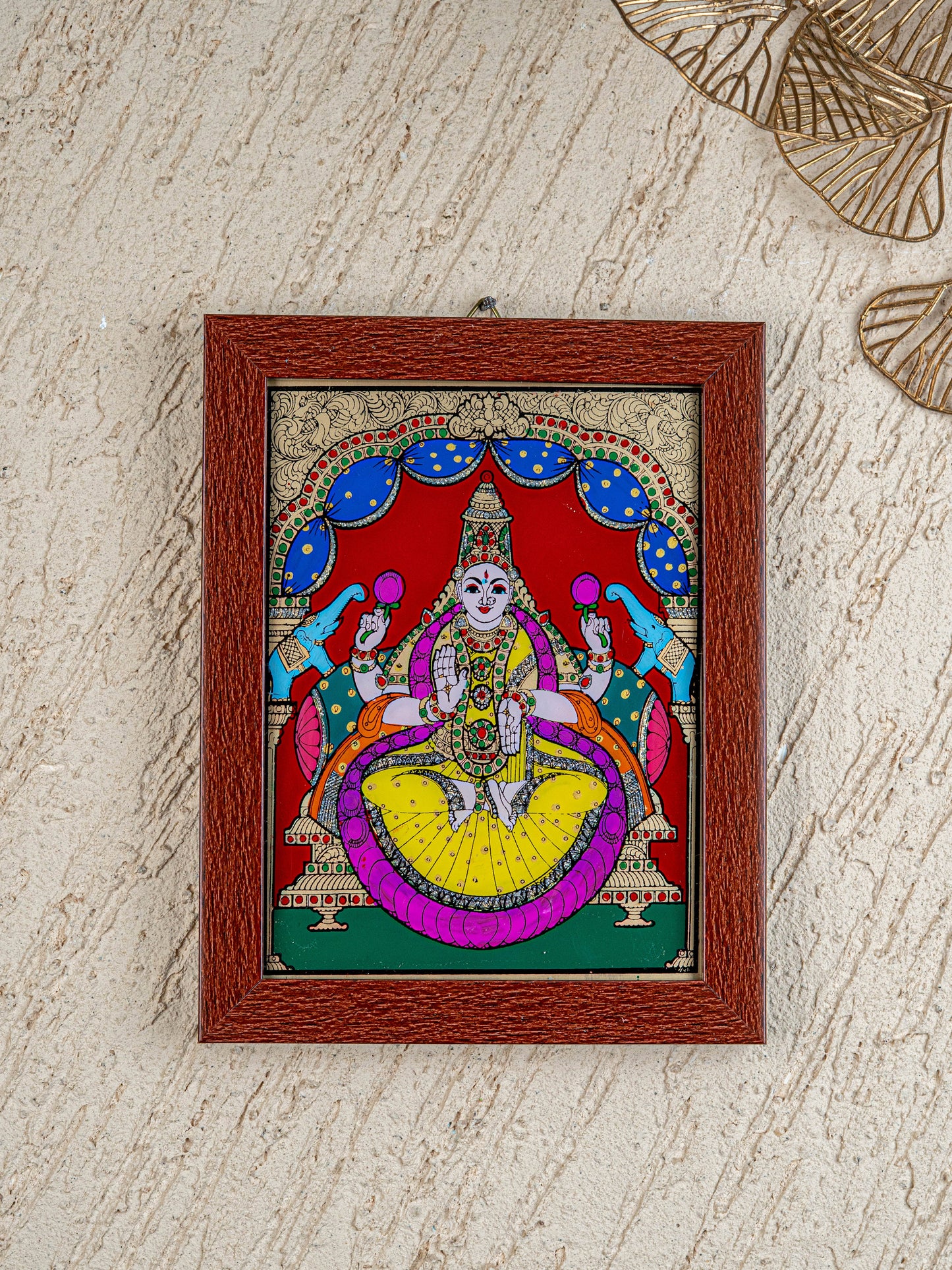 Gajalakshmi Glass Reverse Painting Frame - 8 x 6 inch - WL4560-2