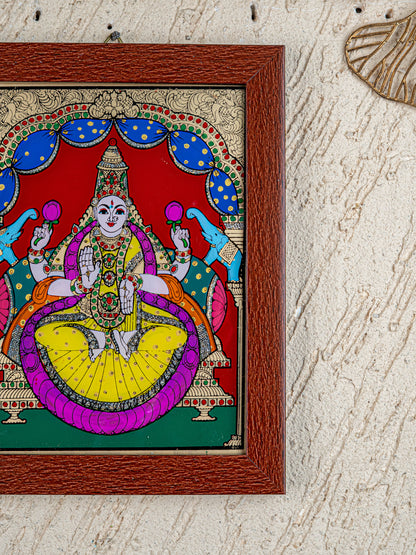 Gajalakshmi Glass Reverse Painting Frame - 8 x 6 inch - WL4560-2