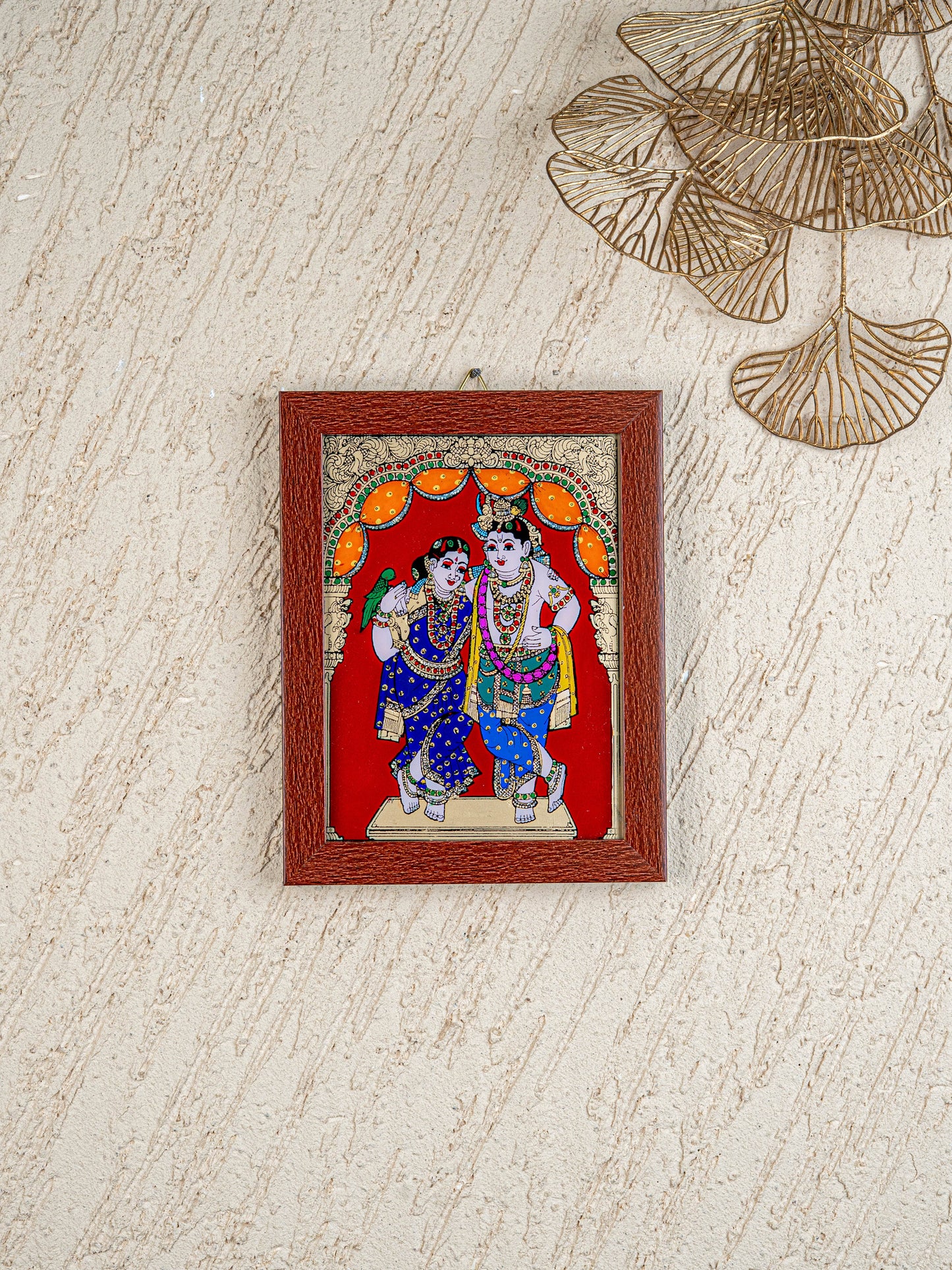Radha Krishna Glass Reverse Painting Frame - 8 x 6 inch - WL4560-4